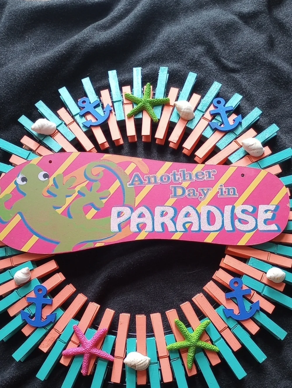 Kids Pink and Teal 'Another Day in Paradise' Decorative Plaque